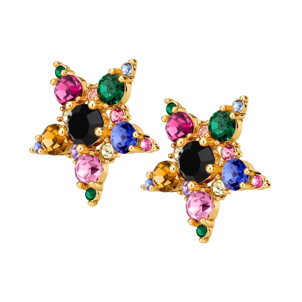 Dyrberg Kern Gemini Gold Earrings - Rainbow